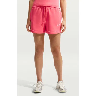 Nike Sportswear Phoenix Fleece Mid-rise 4-inch Shorts In Pink