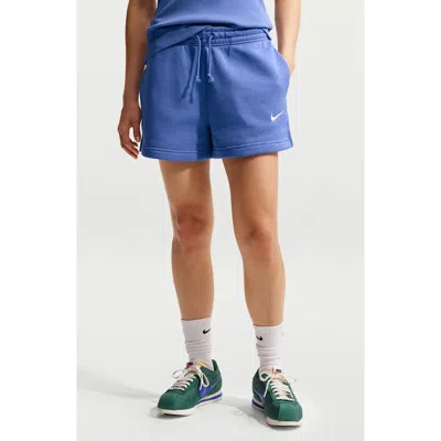 Nike Sportswear Phoenix Fleece Mid-rise 4-inch Shorts In Blue