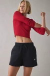 Nike Sportswear Phoenix Fleece Mid-rise Short In Black/sail, Women's At Urban Outfitters