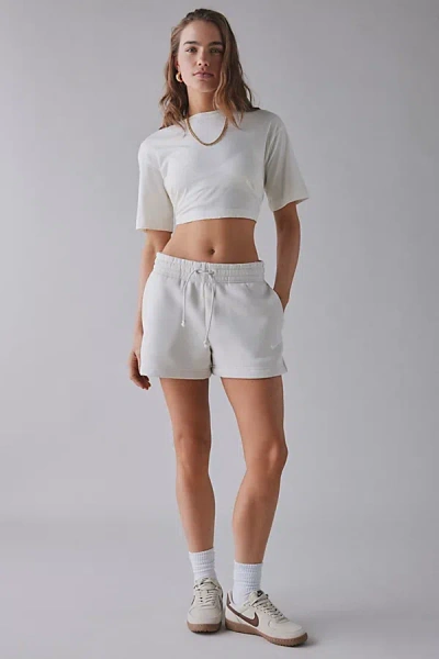 Nike Sportswear Phoenix Fleece Mid-rise Short In Light Orewood Brown/sail, Women's At Urban Outfitters