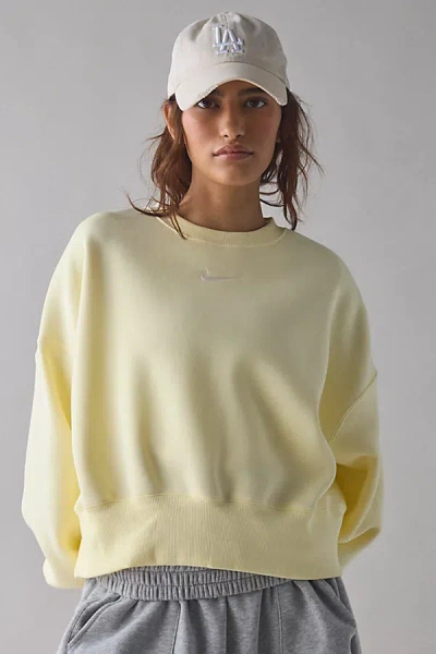 Nike Sportswear Phoenix Fleece Over-oversized Crew Neck Pullover Top In Yellow, Women's At Urban Outfitte