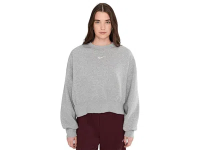Nike Sportswear Phoenix Fleece Over-oversized Crew Neck Sweatshirt In Gray