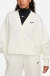 Nike Sportswear Phoenix Fleece Oversize Cardigan In Sail/black