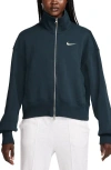 Nike Sportswear Phoenix Fleece Oversize Track Jacket In Armory Navy/sail