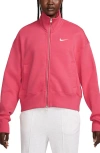 Nike Sportswear Phoenix Fleece Oversize Track Jacket In Aster Pink/ Sail
