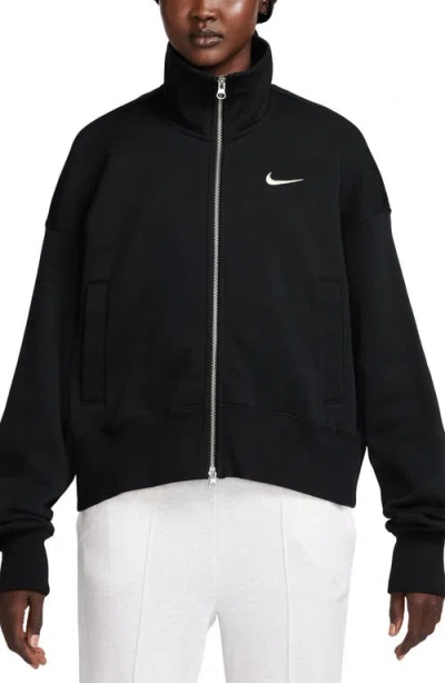 Nike Sportswear Phoenix Fleece Oversize Track Jacket In Sail/black