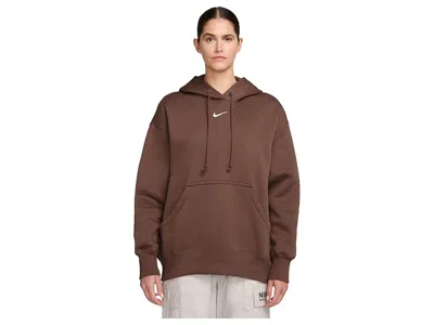 Nike Sportswear Phoenix Fleece Oversized Pullover Hoodie In Brown
