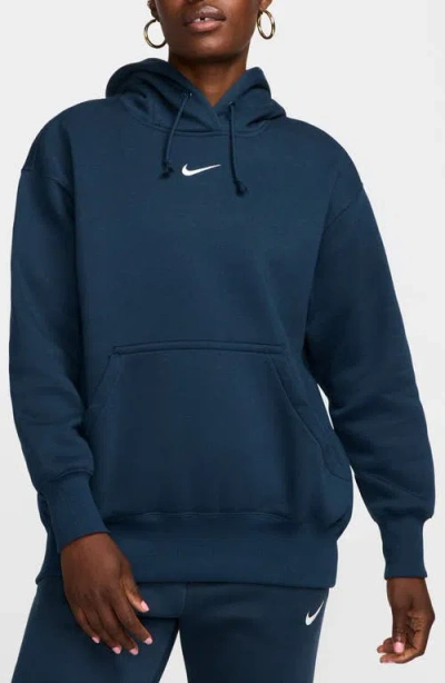 Nike Sportswear Phoenix Fleece Pullover Hoodie In Blue