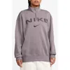 Nike Sportswear Phoenix Fleece Quarter Zip Longline Sweatshirt In Light Violet