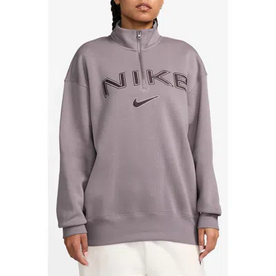 Nike Sportswear Phoenix Fleece Quarter Zip Longline Sweatshirt In Neutral ModeSens