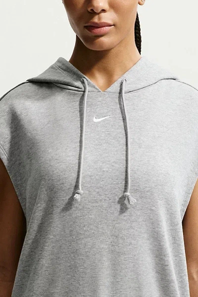 Nike Sportswear Phoenix Fleece Sleeveless Hoodie Sweatshirt In Dark Grey, Women's At Urban Outfitters In Gray
