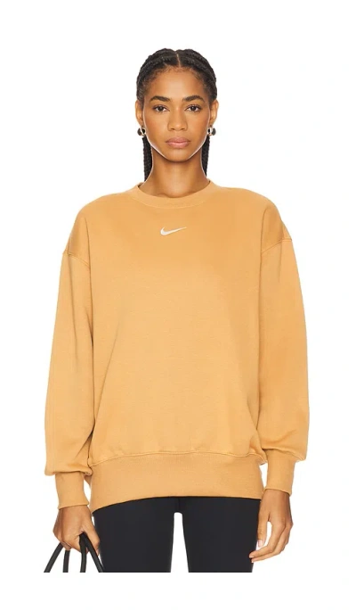 Nike Sportswear Phoenix Fleece Sweatshirt In Flax & Sail
