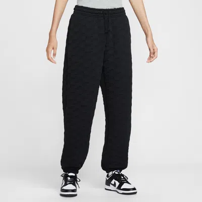 Nike Sportswear Phoenix Fleece Women's Oversized High-waisted Jacquard Trousers In Black