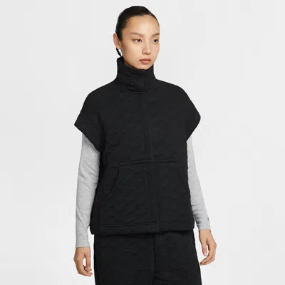 Nike Sportswear Phoenix Fleece Women's Oversized Jacquard Gilet In Black