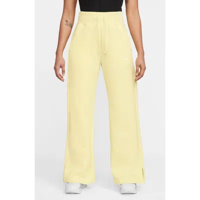 Nike Sportswear Phoenix High Waist Wide Leg Sweatpants In Yellow