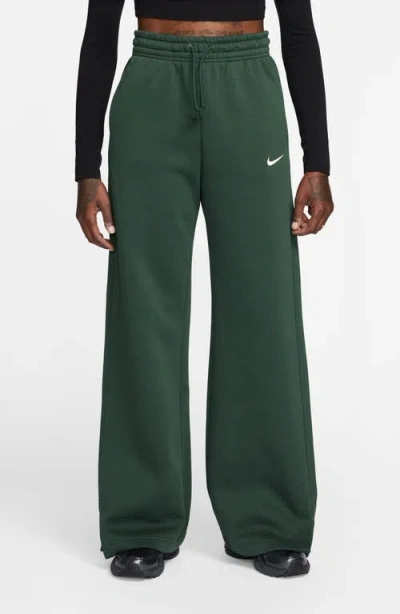 Nike Sportswear Phoenix High Waist Wide Leg Sweatpants In Green