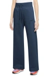 Nike Sportswear Phoenix High Waist Wide Leg Sweatpants In Midnight Navy/black