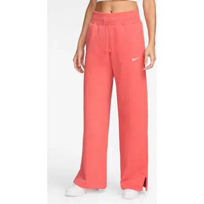 Nike Sportswear Phoenix High Waist Wide Leg Sweatpants In Neutral