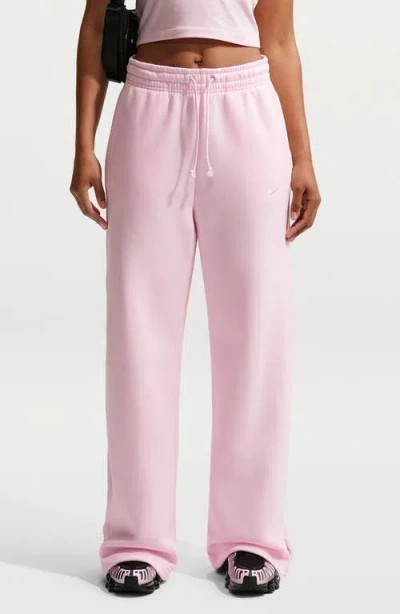 Nike Sportswear Phoenix High Waist Wide Leg Sweatpants In Pink
