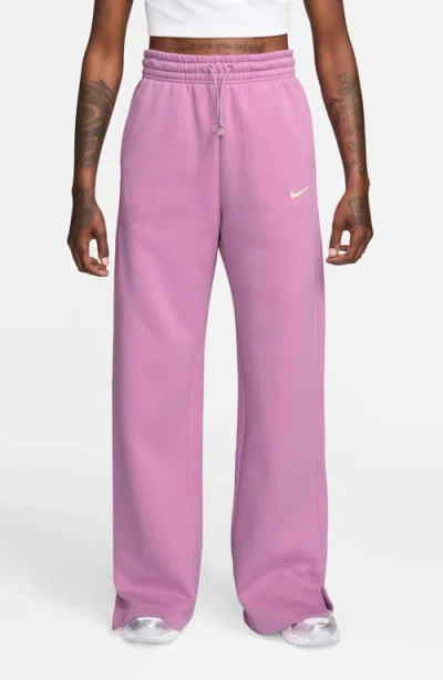 Nike Sportswear Phoenix High Waist Wide Leg Sweatpants In Pink