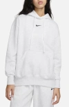 Nike Women's  Sportswear Phoenix Fleece Oversized Pullover Hoodie In Birch Heather/ Black