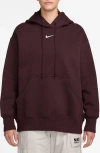 Nike Sportswear Phoenix Oversize Fleece Hoodie In Burgundy