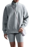 Nike Sportswear Phoenix Oversize Fleece Quarter Zip Top In Gray