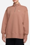 Nike Sportswear Phoenix Oversize Fleece Quarter Zip Top In Multi
