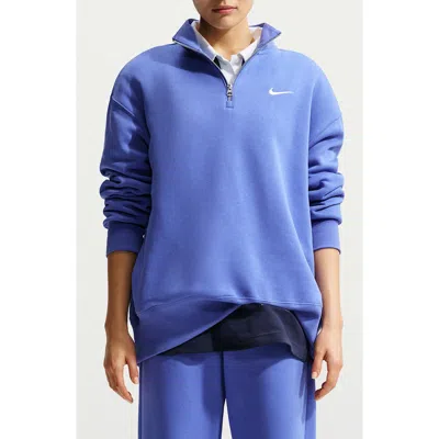 Nike Sportswear Phoenix Oversize Fleece Quarter Zip Top In Pattern