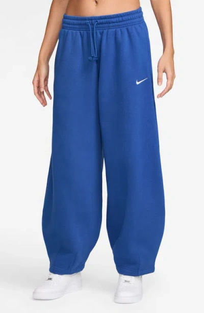 Nike Sportswear Phoenix Oversize Tapered Fleece Sweatpants In Blue