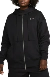 Nike Women's  Sportswear Phoenix Fleece Oversized Full-zip Hoodie (plus Size) In Black/ Sail