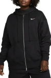Nike Women's  Sportswear Phoenix Fleece Oversized Full-zip Hoodie (plus Size) In Black/sail