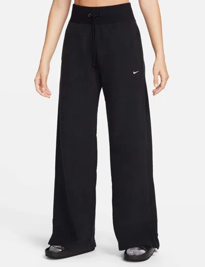 Nike Sportswear Phoenix Plush Wide-leg Fleece Trousers In Black