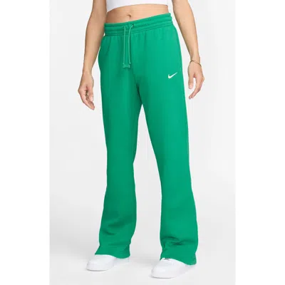 Nike Sportswear Phoenix Straight Leg Fleece Sweatpants In Green