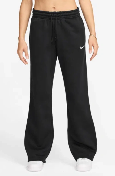 Nike Sportswear Phoenix Straight Leg Fleece Sweatpants In Black/sail
