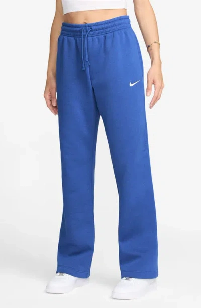 Nike Sportswear Phoenix Straight Leg Fleece Sweatpants In Game Royal/sail