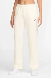 Nike Sportswear Phoenix Straight Leg Fleece Sweatpants In Sail/black