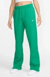 Nike Sportswear Phoenix Straight Leg Fleece Sweatpants In Stadium Green/sail