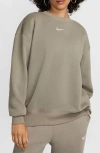 Nike Women's  Sportswear Phoenix Fleece Oversized Crew-neck Sweatshirt In Light Army/sail