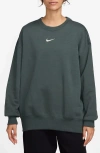 Nike Women's  Sportswear Phoenix Fleece Oversized Crew-neck Sweatshirt In Vintage Green/sail