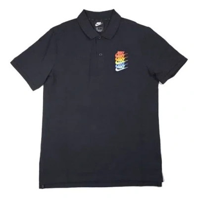 Nike Sportswear Polo Rainbow Gradient Polo Shirt Black