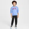 Nike Sportswear Powder Play Little Kids' Lightweight Fleece 2-piece Crew Set In Black