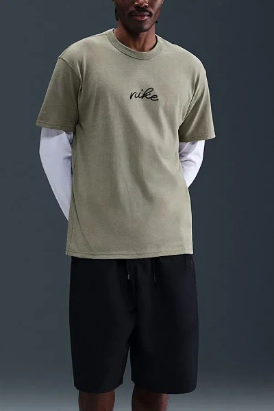 Nike Sportswear Premium Essential Tee In Armyss, Men's At Urban Outfitters In Green