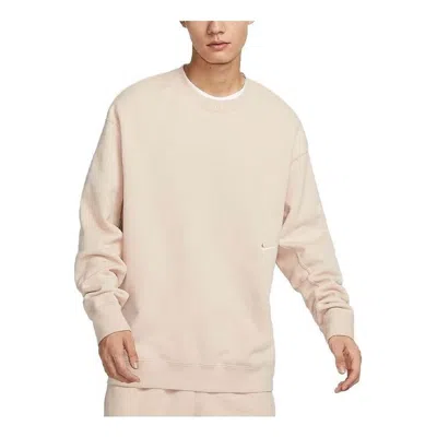 Nike Sportswear Premium Fleece Sweatshirt 'beige' In Brown