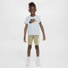 Nike Sportswear Reimagine Little Kids' French Terry Shorts Set In Brown