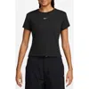 Nike Sportswear Rib Cotton Blend T-shirt In Black
