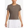 Nike Sportswear Rib Cotton Blend T-shirt In Brown