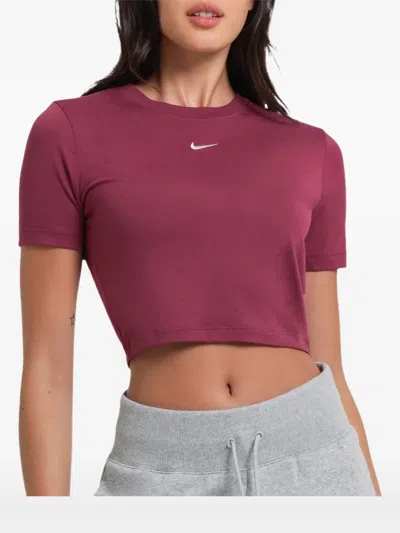 Nike Sportswear "rosewood" Crop T-shirt In Pink