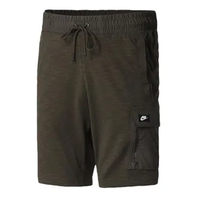 Nike Sportswear Shorts 'green' In Black