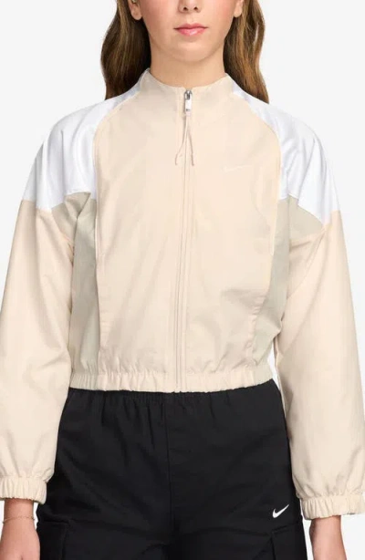 Nike Sportswear Shrunken Water Repellent Track Jacket In Neutral